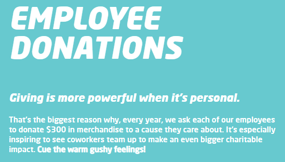 Employee donations blurb